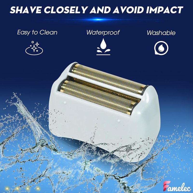 FAMELEC Pro Foil and Cutters for Andis Foil Shaver Models TS1 17150 17235 17220 TS2 17200, Razor Blades & Gold Foil Shaver Blades Compatible with Andis Shaver Foil Replacement #17155 17160 17280