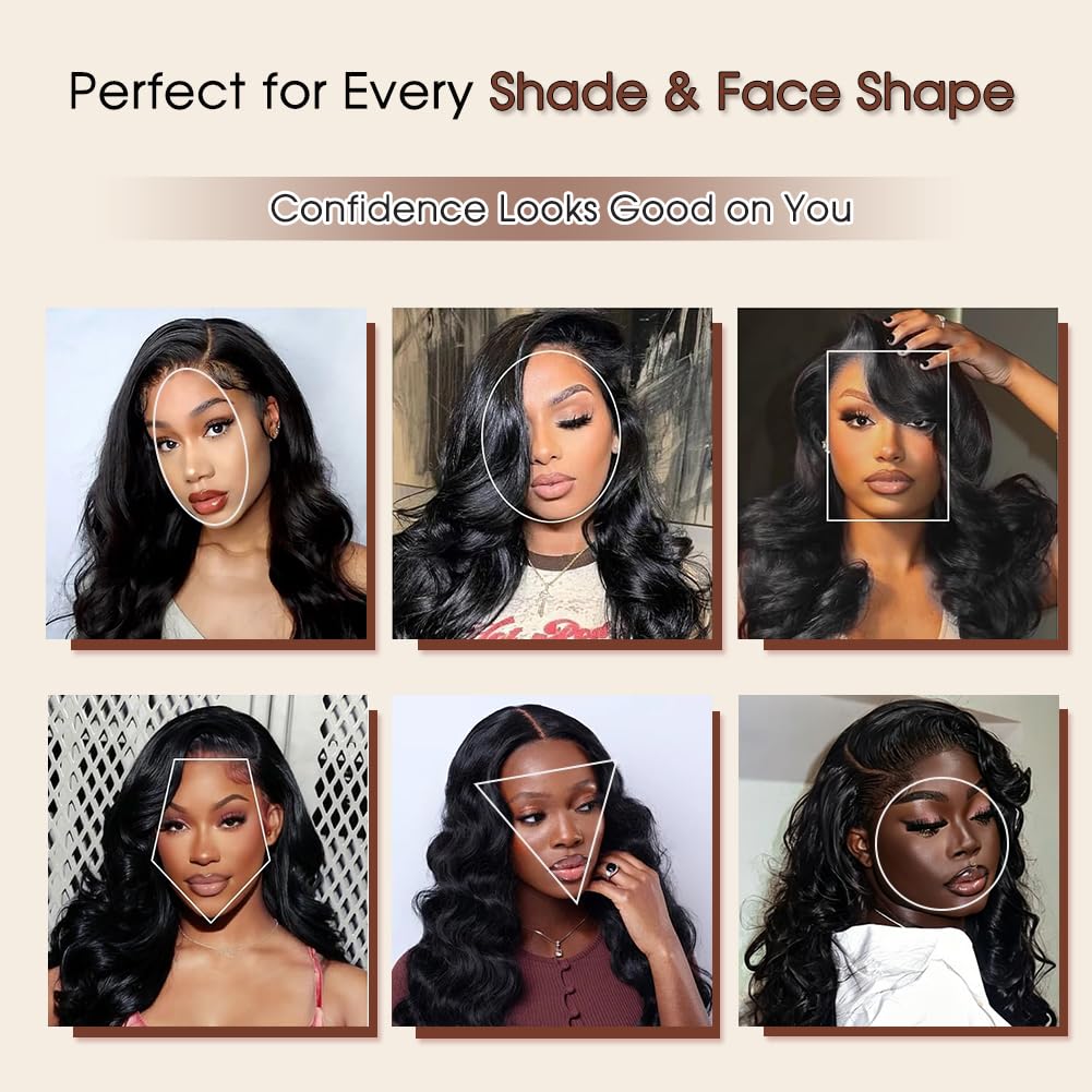 CUTE BEIN 250 Density 13x6 Lace Front Wigs,100% Human Hair, [2-Year Life,250g], 28 Inch Body Wave HD Lace Front Wigs Human Hair Pre Plucked Transparent Frontal Glueless Wigs with Baby Hair