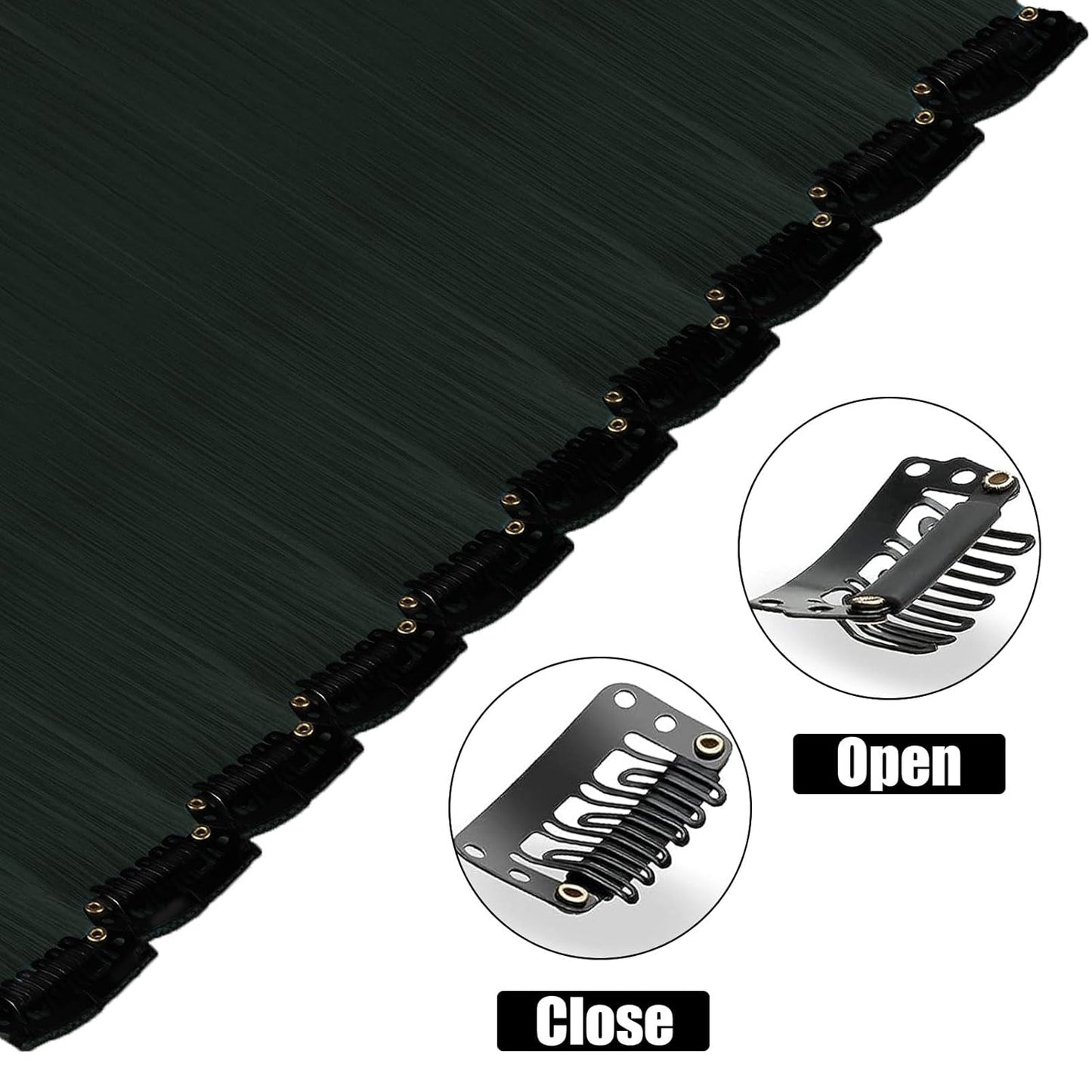 Clip-In Black Hair Extensions - 22 Inch Long Synthetic Hairpieces for Women | Party Highlights