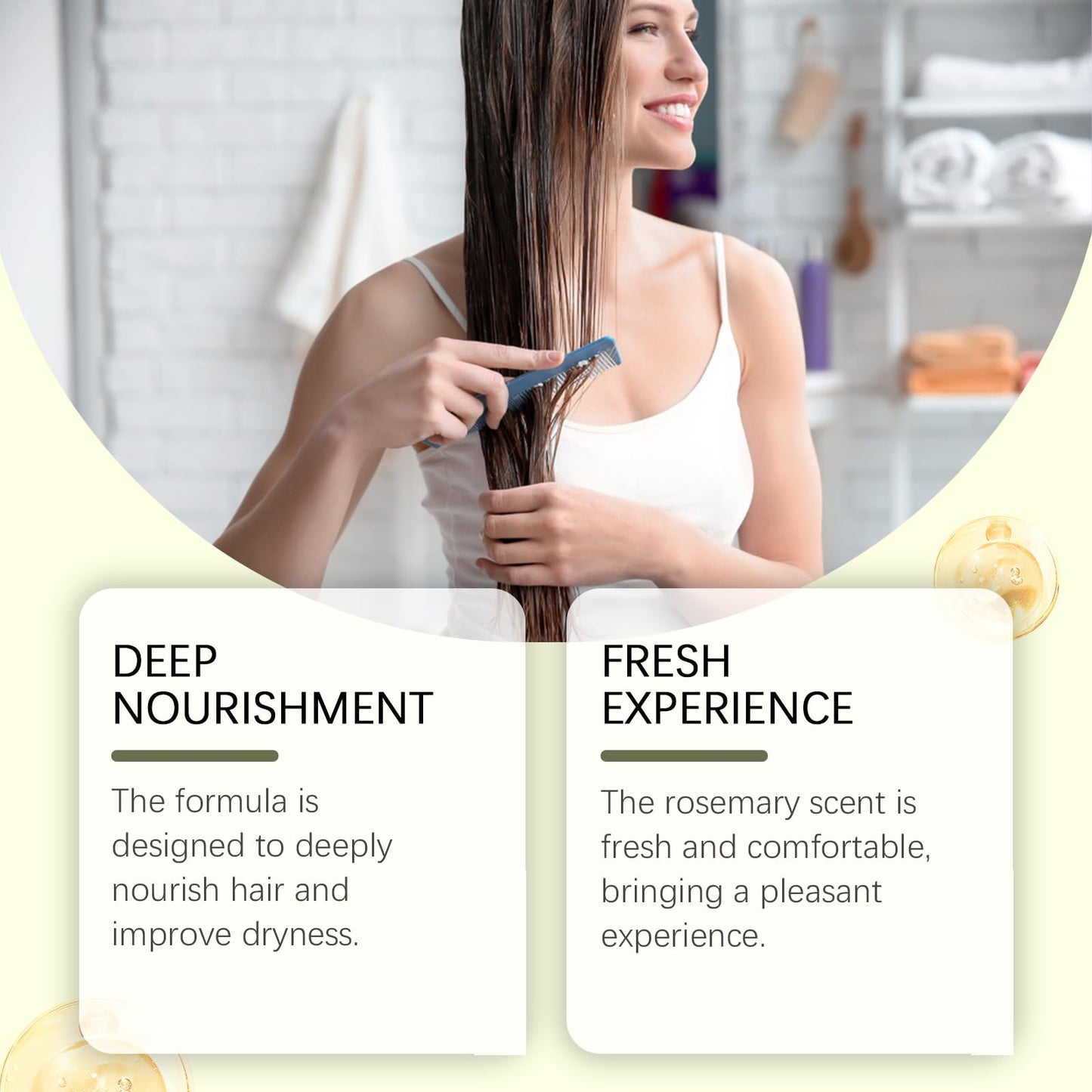 Hoegoa Rosemary Hair Care Set, Shampoo and Conditioner, Deep Nourishment for Dry Hair, Smooth Texture, Fresh Rosemary Scent, 100ml Each