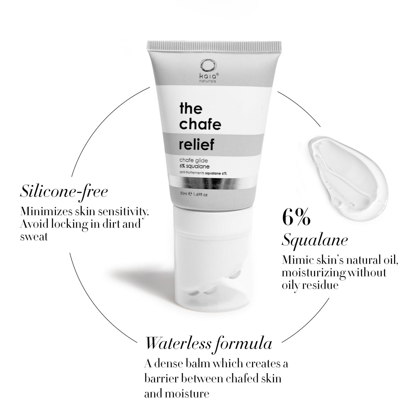 Kaia Naturals the takesumi bright® the chafe relief refill – Anti-Chafing Balm with 6% Squalane for Friction Protection and Skin Irritation Relief, Fragrance-Free, Waterless Formula 50ml/1.69 Fl oz