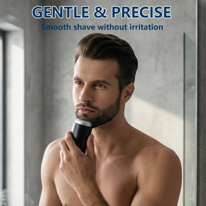 Todetana Mini Electric Shaver for Men, Small Face Shaver, Pocket Size Cordless Razor, Foil Shaver Body Hair Groomers, Wet & Dry Use, USB Rechargeable Compact Beard Trimmer for Travel, Car & Home