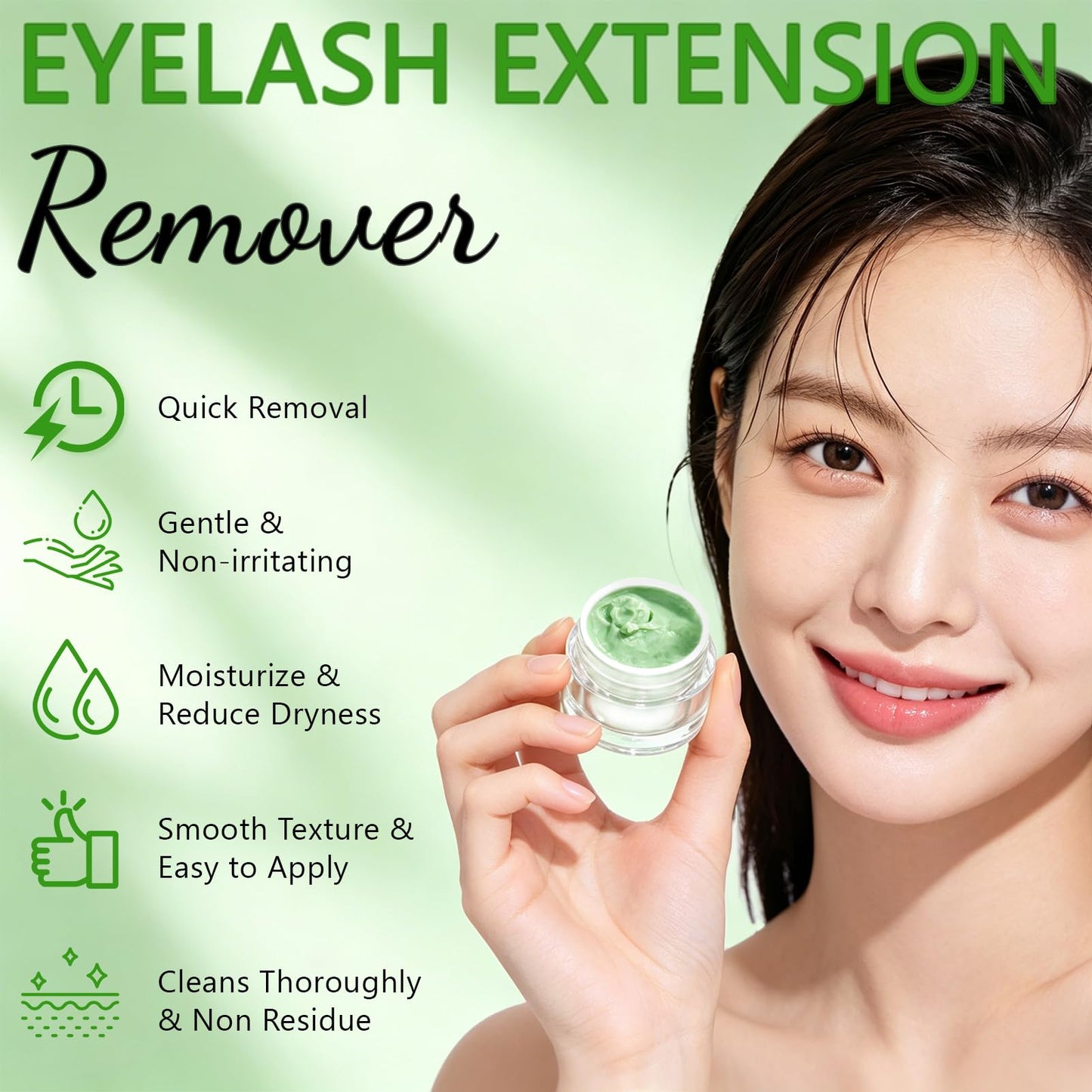 Pjordo Eyelash Extension Remover Set, 10g Lash Extension Remover with Gentle Formula, Quick Dissolution & Non-Irritation, Professional Eyelash Removal Tool Set Suitable for Beginners (Aloe)