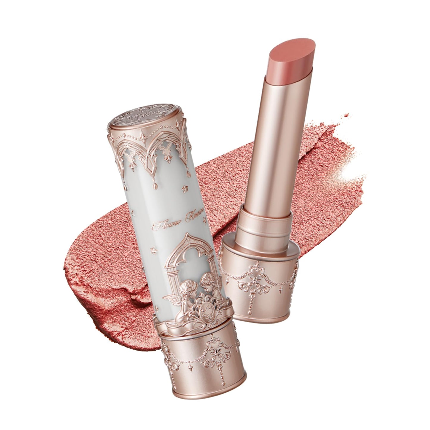 Flower Knows Little Angel Matte Lipstick,Super Soft & Ultra Silky Lip Mud Stick,Long Lasting & Moisturizing Vegan Lip Makeup for Girls&Women,Velvety Pink Finish(C06 Lyric Poetry)