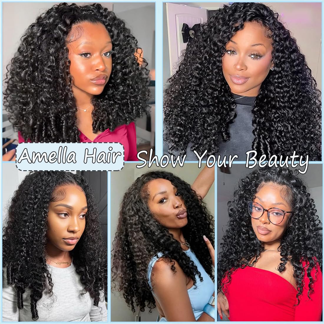 Burmese Curly Half Wig - 200% Density Human Hair | Beginner-Friendly, Easy Install, Natural Color (14 Inch)