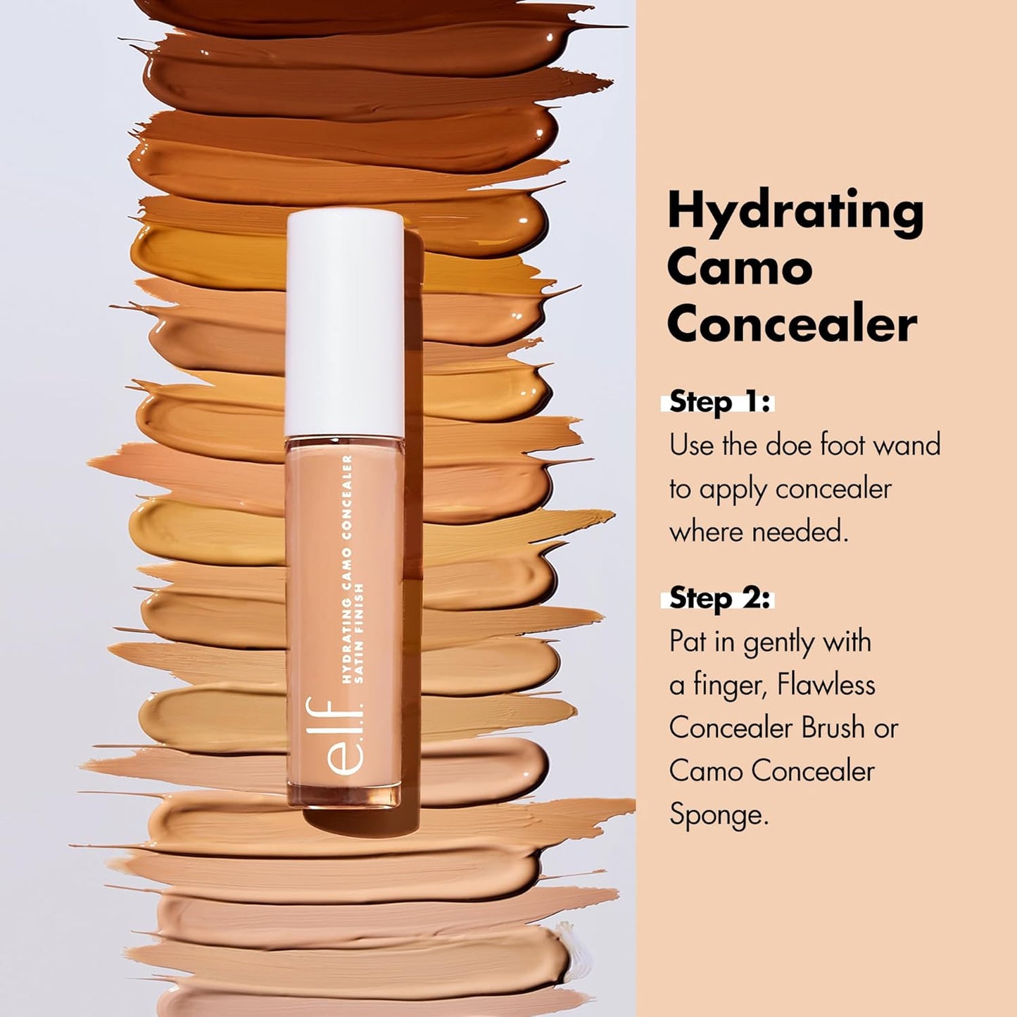 e.l.f. Hydrating Camo Concealer - Full Coverage for Blemishes & Under-Eye Circles | Vegan, Deep Caramel