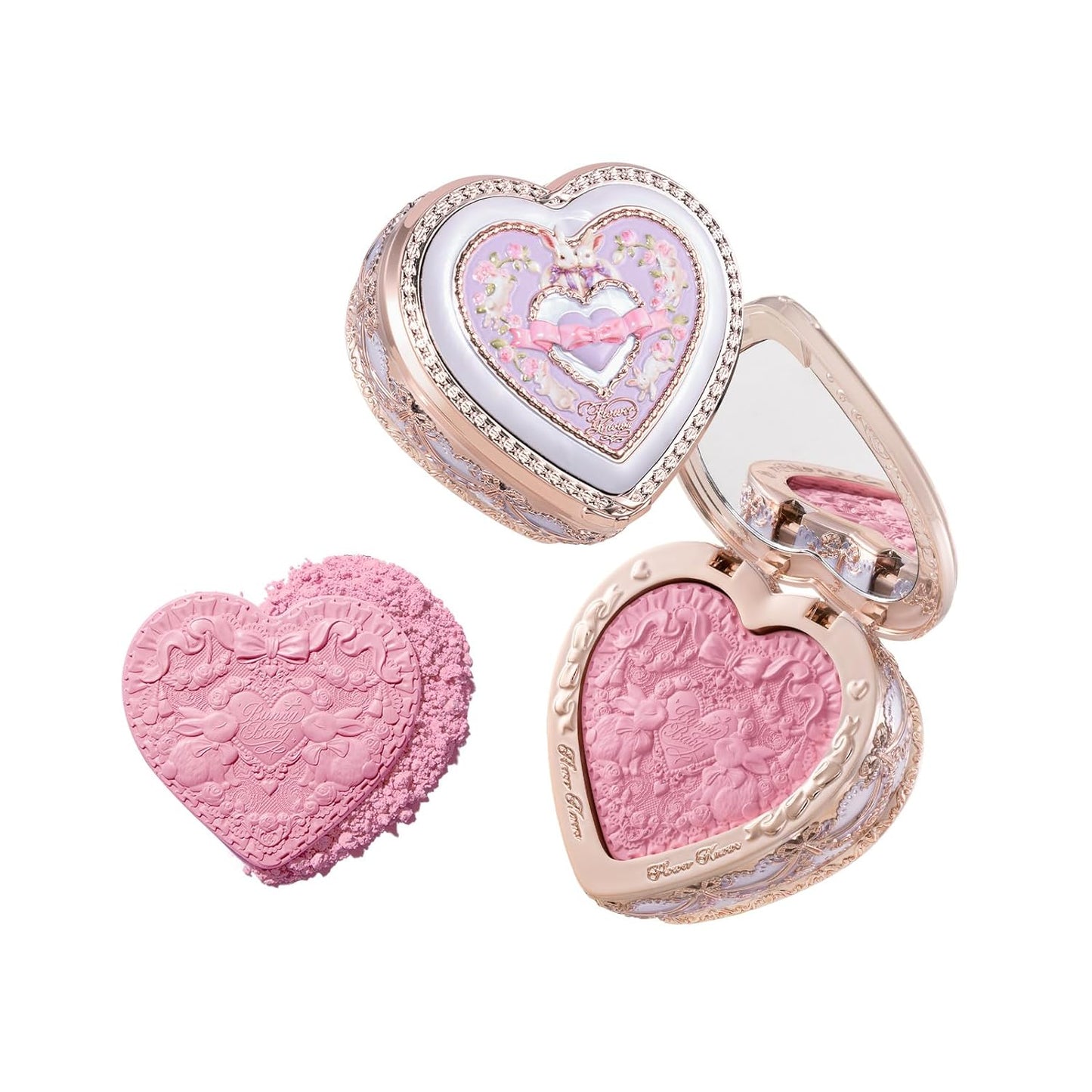 Bunny Garden Blush - Talc-Free Bright Pink Satin Powder | Highly Pigmented, Buildable Formula for Radiant Cheeks