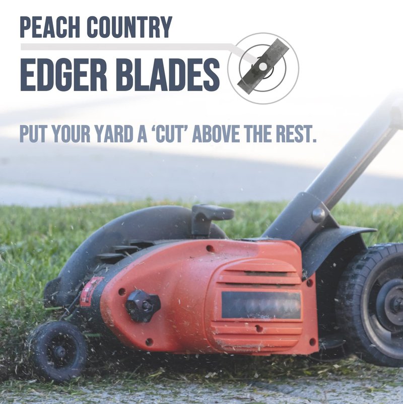 Peach Country Edger Blade 2" x 8" x .120" 1 Inch Center Hole 375-301, Universal Edger Blades 1 Inch Center Hole for Echo Edger Blade, Stihl Edger Blades, Husqvarna, Ryobi, Red Max, Mclane (10 Pack)