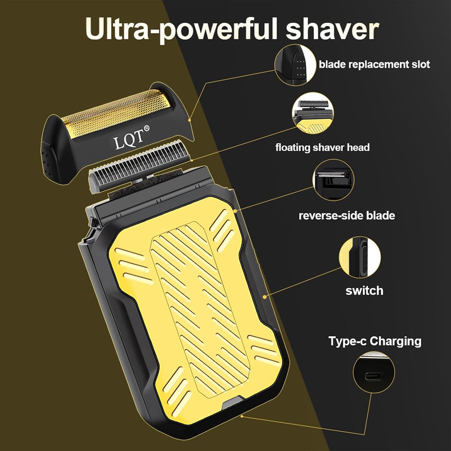Cordless Hair Clippers for Men - Rechargeable Barber Clipper & Beard Trimmer Set | T-Blade, Adjustable Lever, LED Display, Gold
