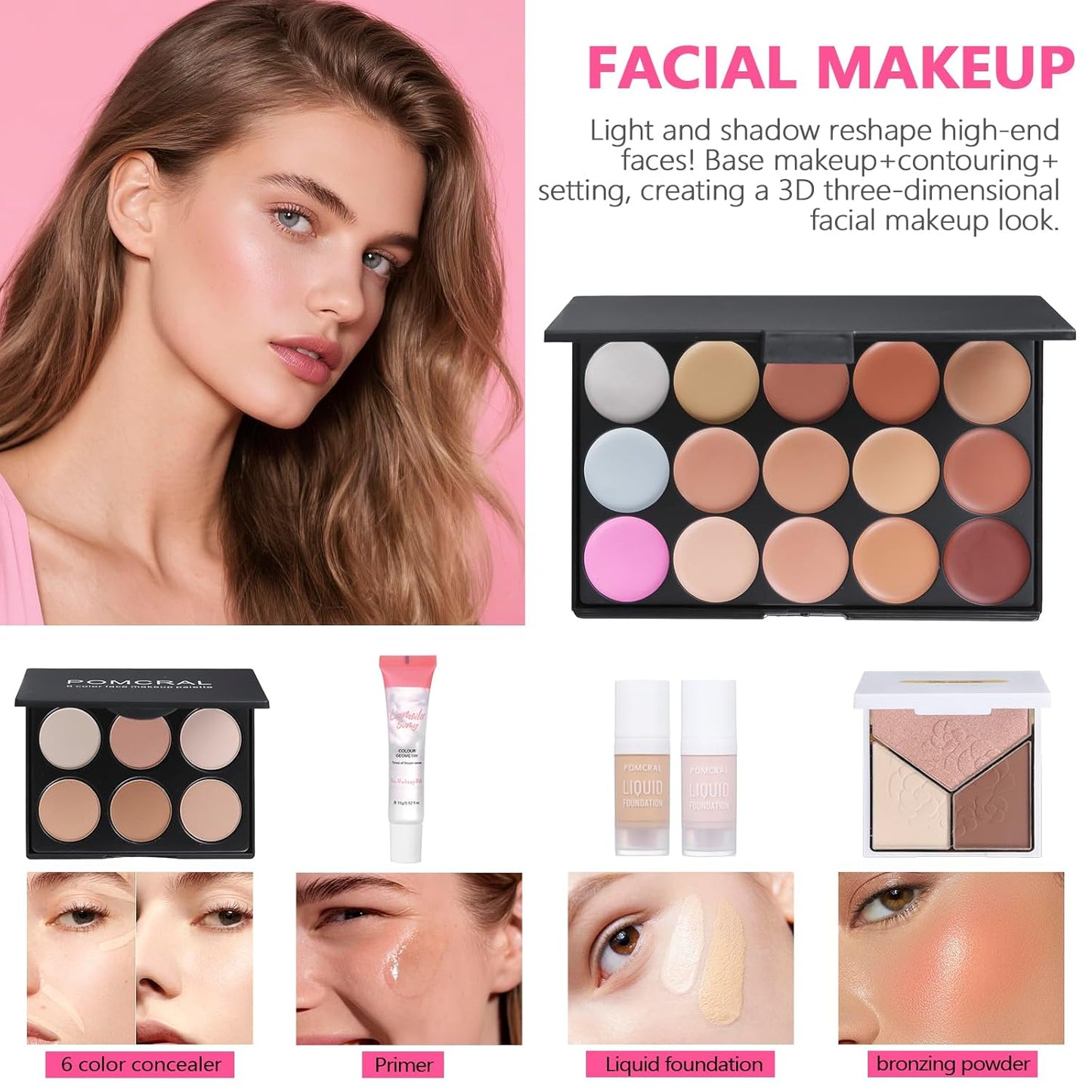 Makeup Kit for Women - Complete Makeup Set with Eyeshadow Palette, Foundation, Lipstick & Brushes | 12 Colors