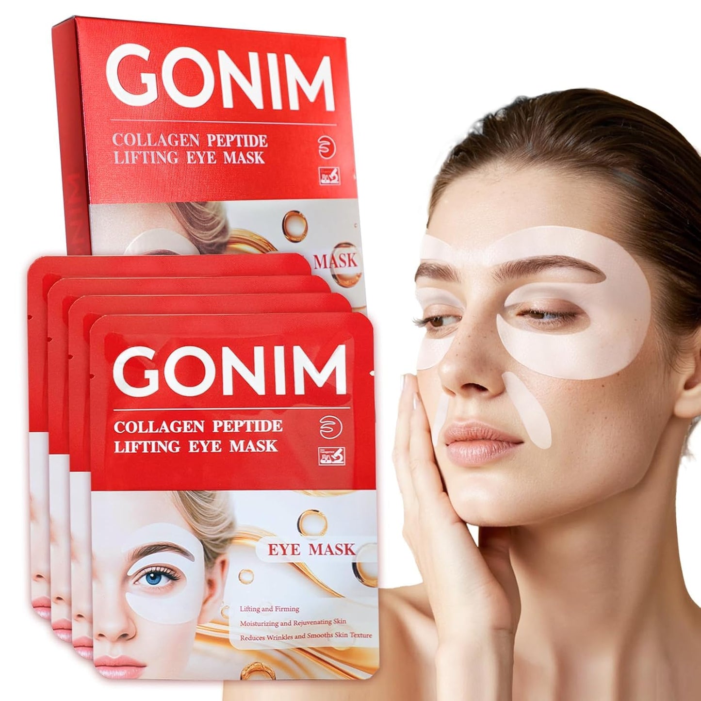 Under Eye Patches for Puffy Eyes & Dark Circles - Collagen Hydrogel Eye Mask | Caffeine & Retinol, 8 Pairs