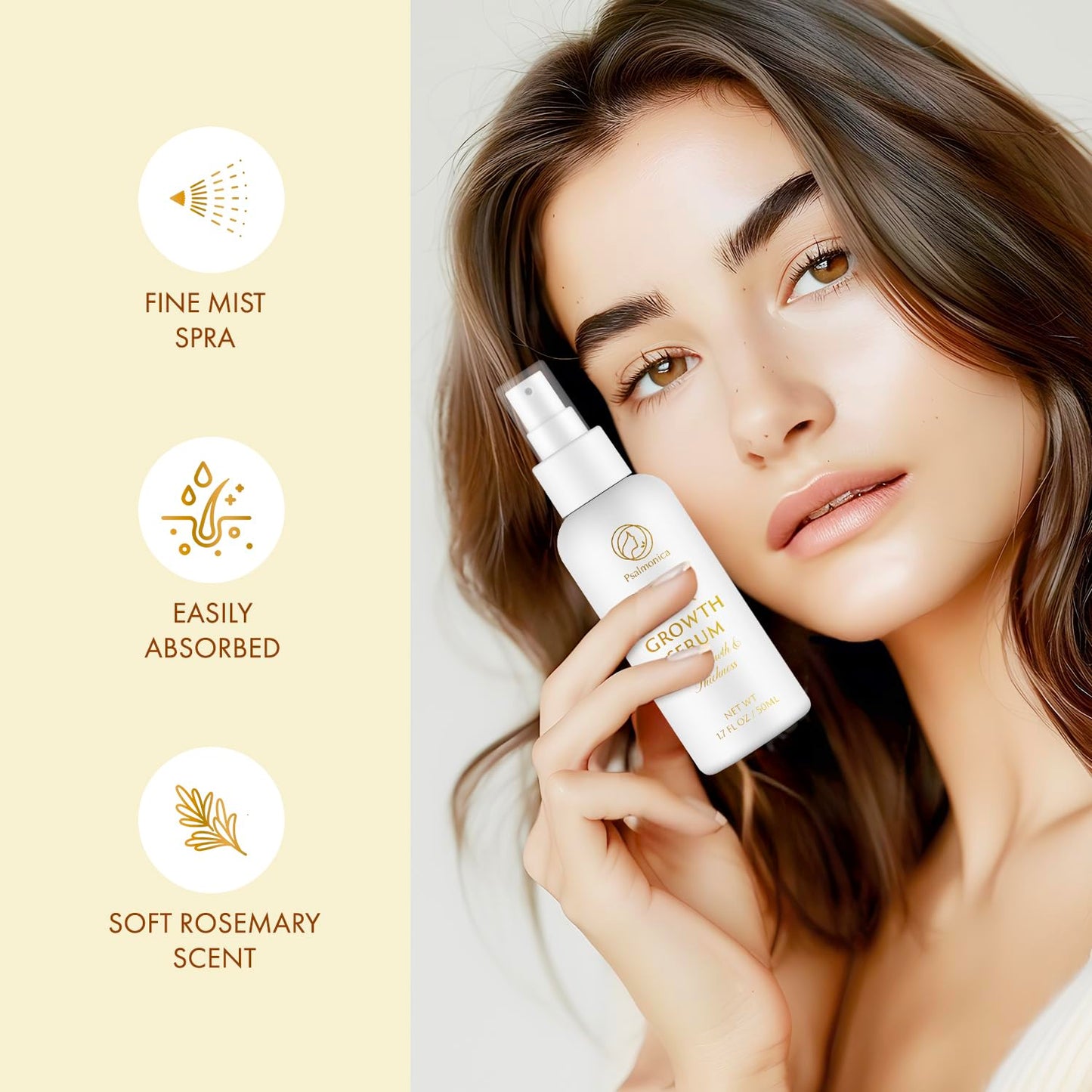Hair Growth Serum - Rosemary & Castor Oil Blend for Thicker Hair | 50 ML Biotin Treatment