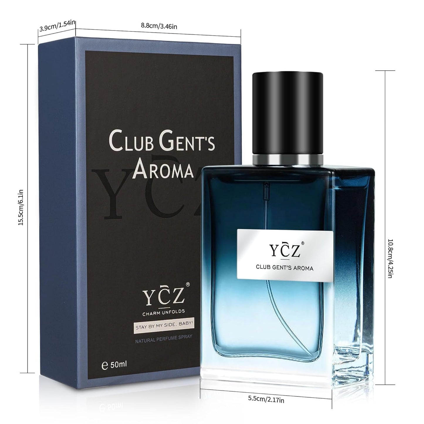 Ycz Club Eau De Parfum for Men - Long Lasting Masculine Cologne with Woody Notes | 1.7 Fl Oz