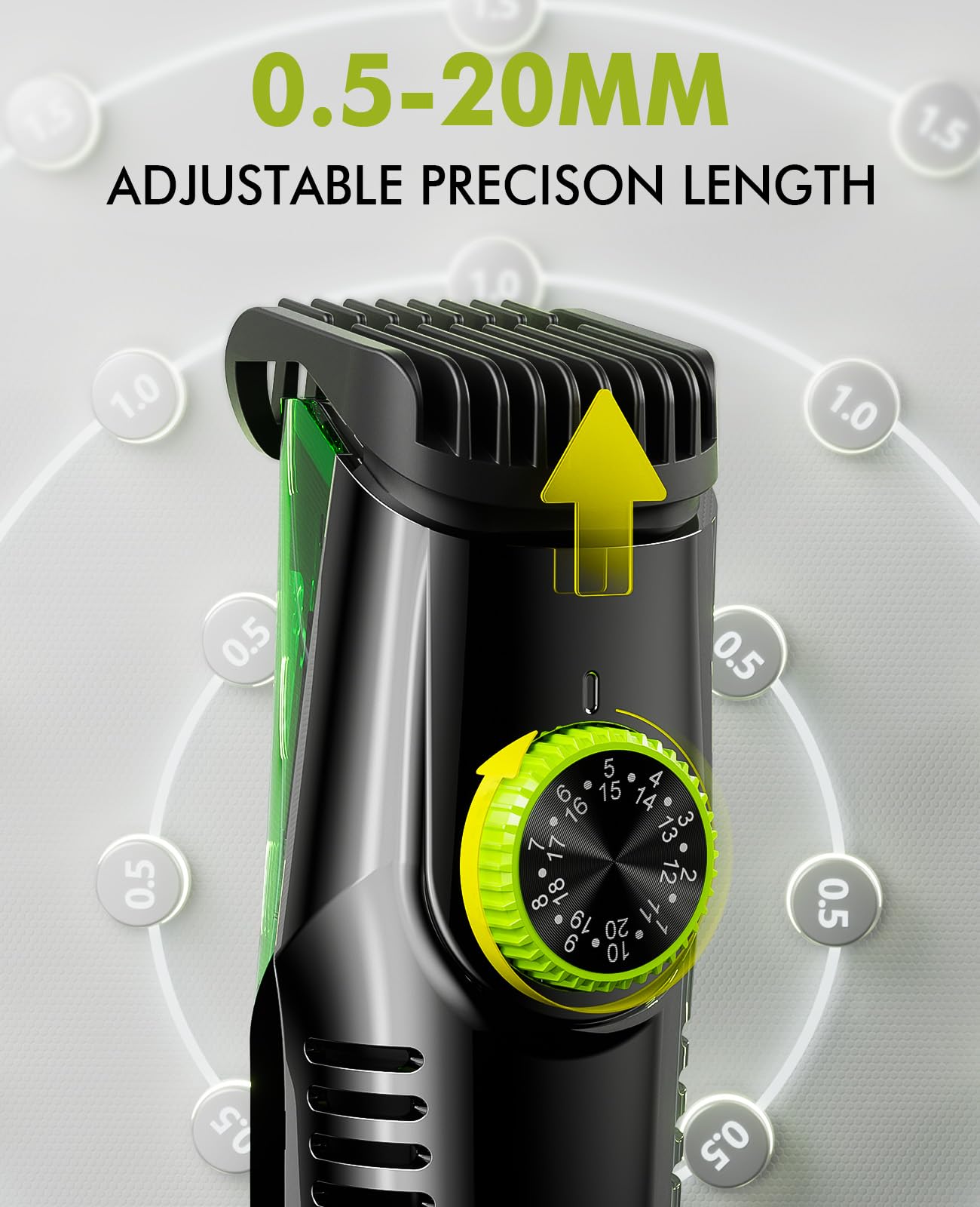 PUENBKO Beard Trimmer for Men: Vacuum Hair Trimmer for Less Mess - IPX7 Waterproof Wet Dry Shaving- Rechargeable Electric Beard Cutting Kit with Adjustable Length Comb - Gift for Men