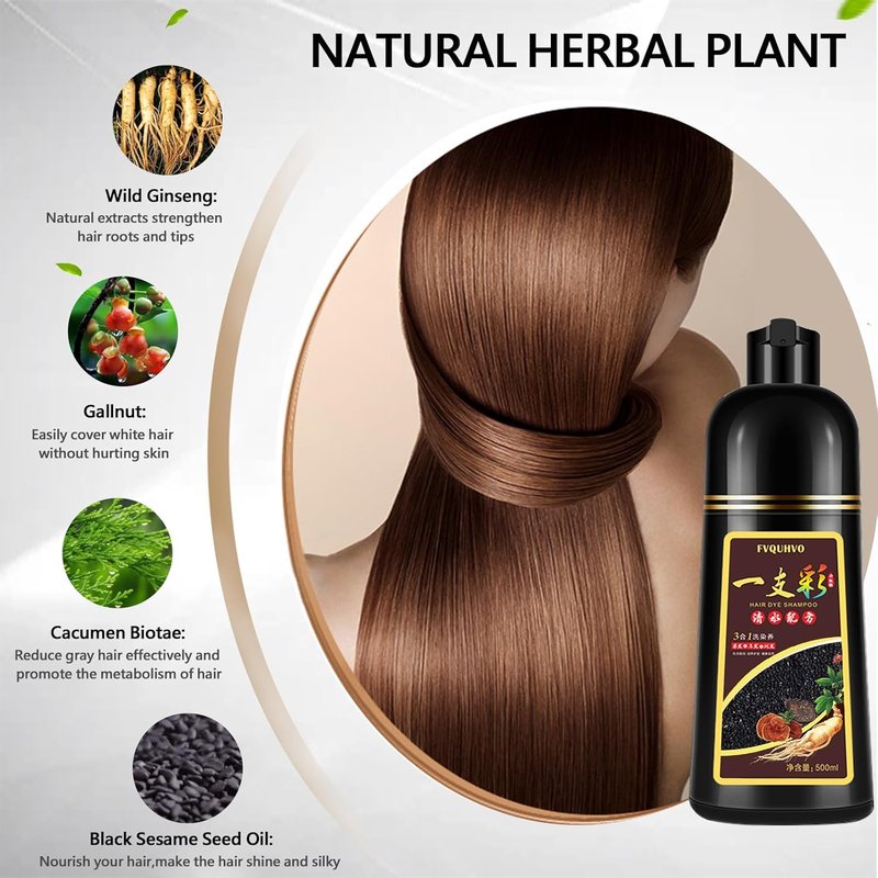 Silver Hair Dye - Instant Herbal Shampoo for Men & Women | Long-Lasting 3-in-1 Root Touch Up, 16.9 Fl Oz