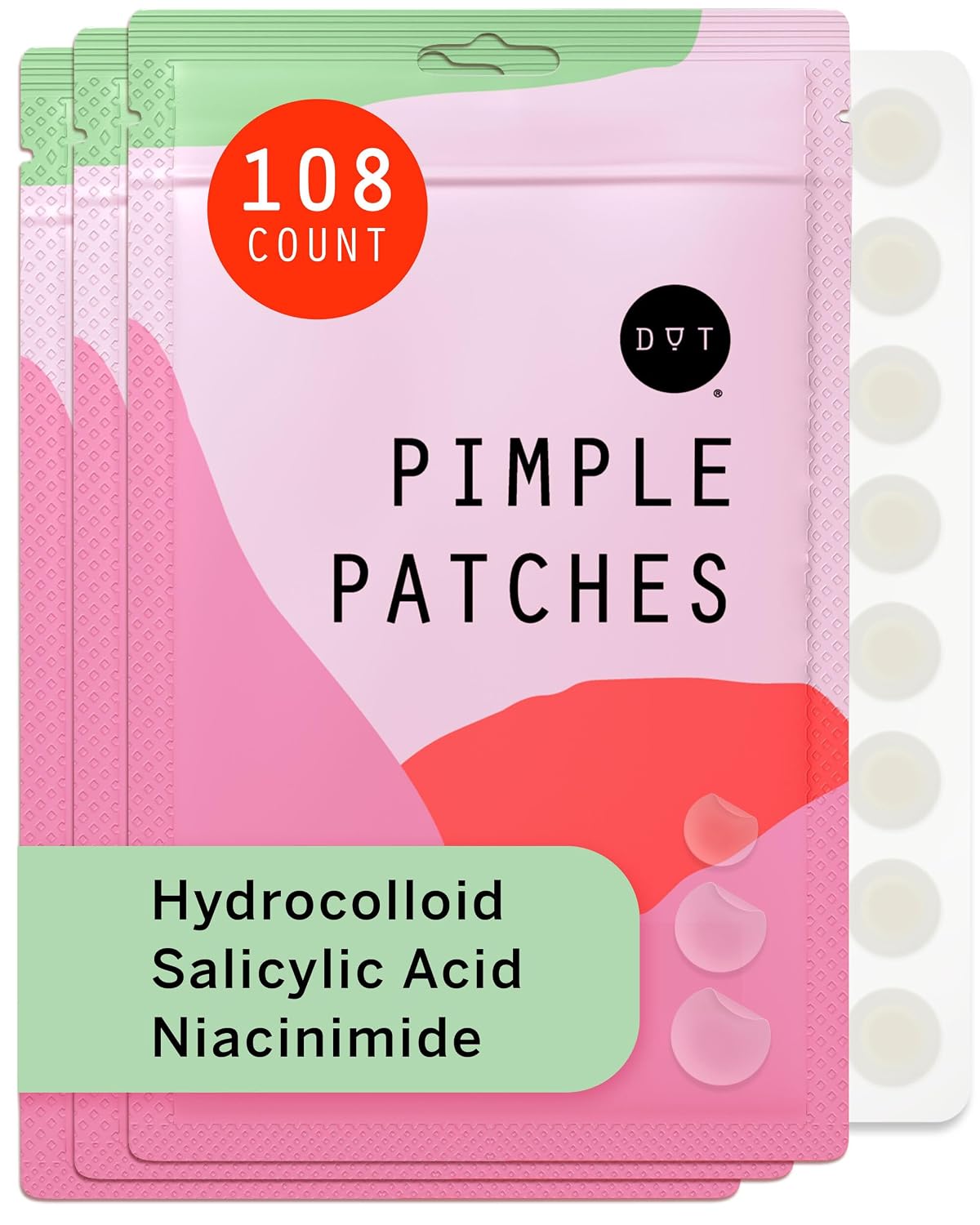 Pixie Hydrocolloid Pimple Patches - Invisible Acne Treatment with Salicylic Acid & Tea Tree Oil | Ultra-Thin, 36 Count (8 & 12mm)
