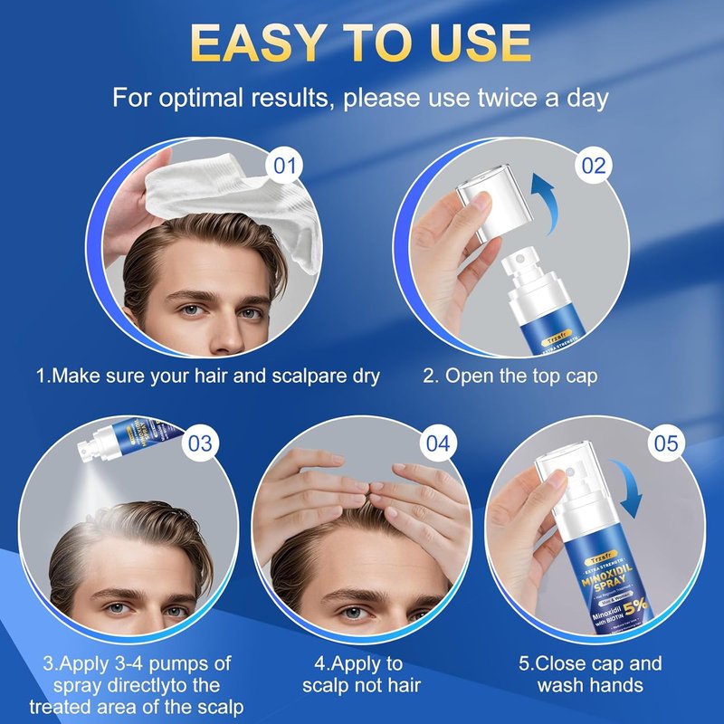 Minoxidil Hair Growth Serum for Men & Women - Extra Strength with Biotin | 6-Month Supply 4-Pack (14 fl oz)