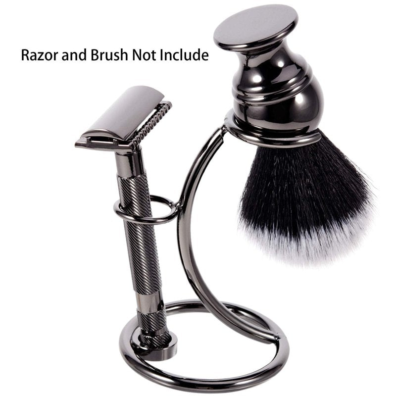 Grandslam Shaving Razor and Brush Stand Universal Holder for Safety Razor Storage Shave Brush Holder (gunmetal)