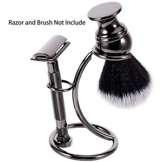 Grandslam Shaving Razor and Brush Stand Universal Holder for Safety Razor Storage Shave Brush Holder (gunmetal)