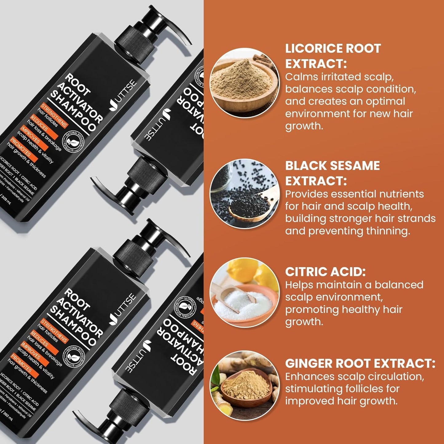 Root Activator Shampoo for Men - Hair Growth Solution for Thinning Hair & Hair Loss