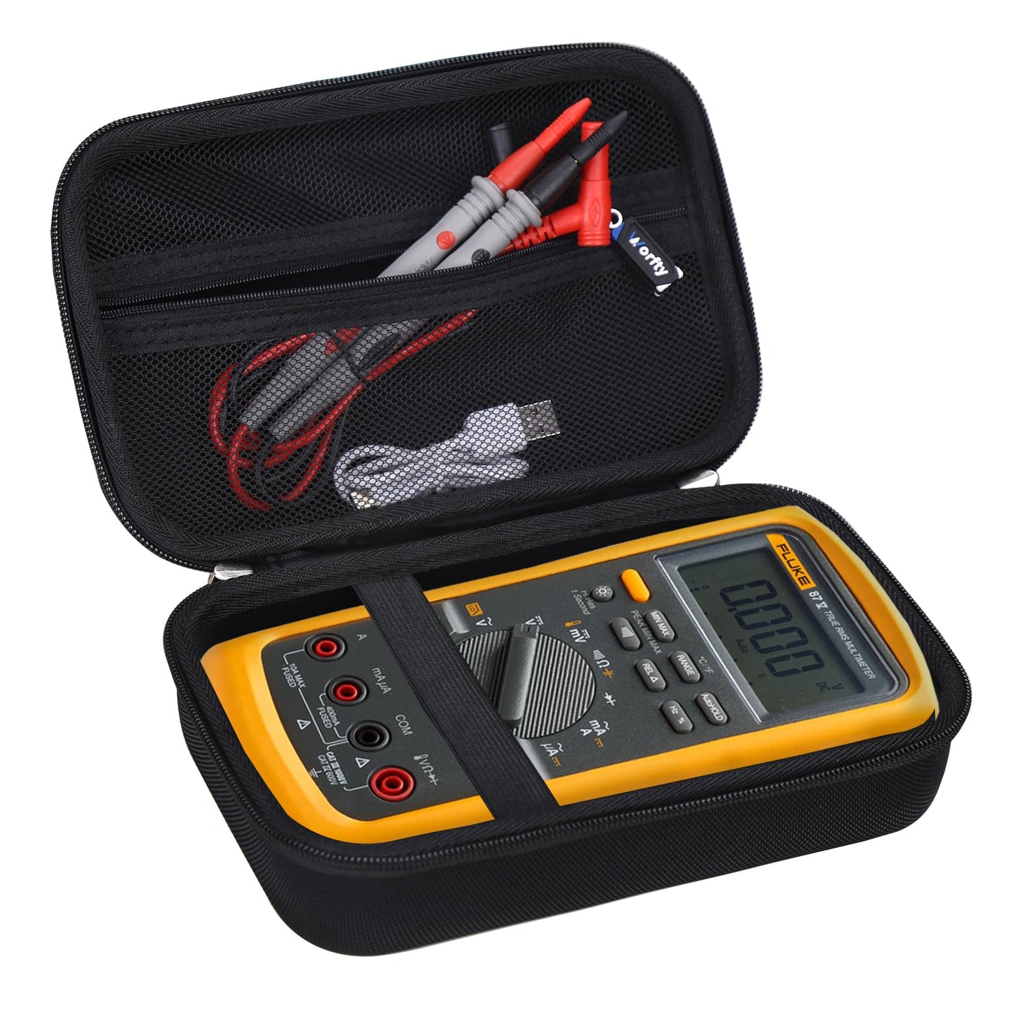 Case for Fluke 87-V/ 77 IV/ 83V/ 88 Industrial Digital Multimeter, Large Capacity Storage Box Suitable for Most Industrial Digital Multimeters (Case Only) (Black)