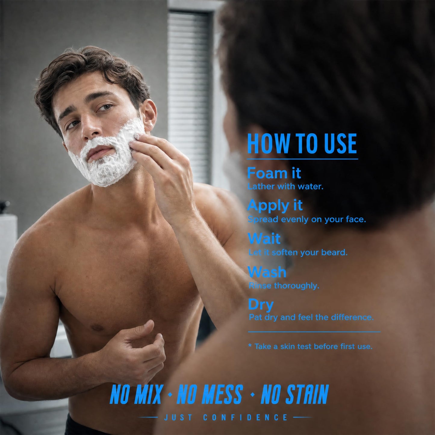 Men's Black Beard and Hair Dye Shampoo 3 in 1 - Long-Lasting Herbal Coloring for Gray Hair, Mustache & Beard in Minutes, 6.76 Fl Oz
