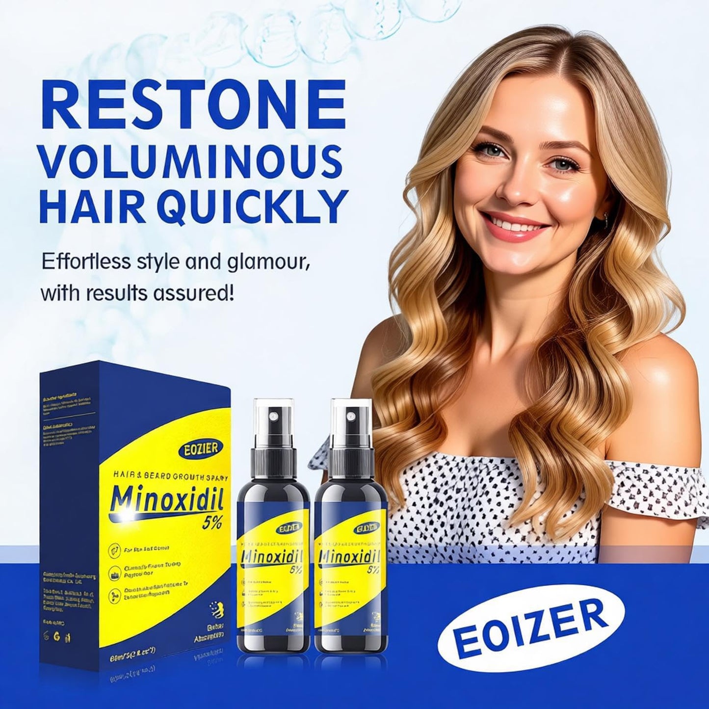 Minoxidil Hair Regrowth Treatment - 5% Solution with Biotin for Thinning Hair | 4 FL OZ/120mL
