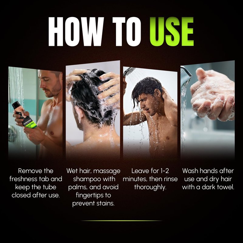 Herbishh Gray Reducing Shampoo for Men, Hair Darkening & Volume Boost with Every Wash, Cleanses & Revitalizes, Easy At-Home Use, Safe for Light Brown to Black Shades, All Hair Types 6.09 fl.oz