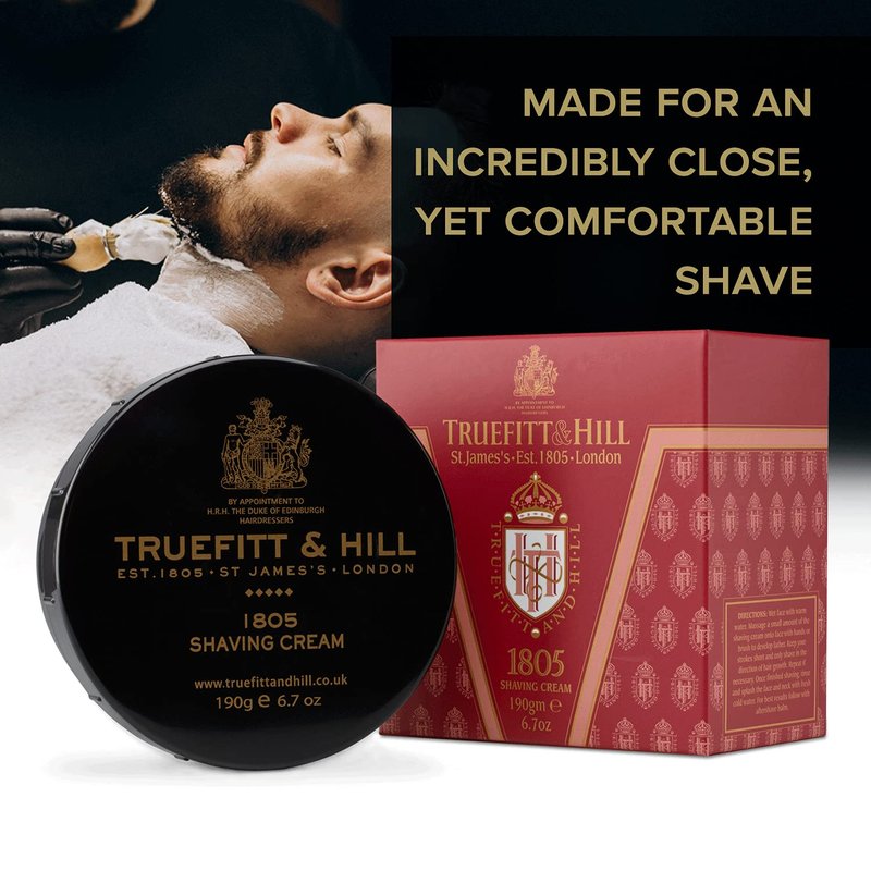 Truefitt & Hill 1805 Shave Cream Bowl for Men, Fresh Oceanic scent, 6.7 oz.