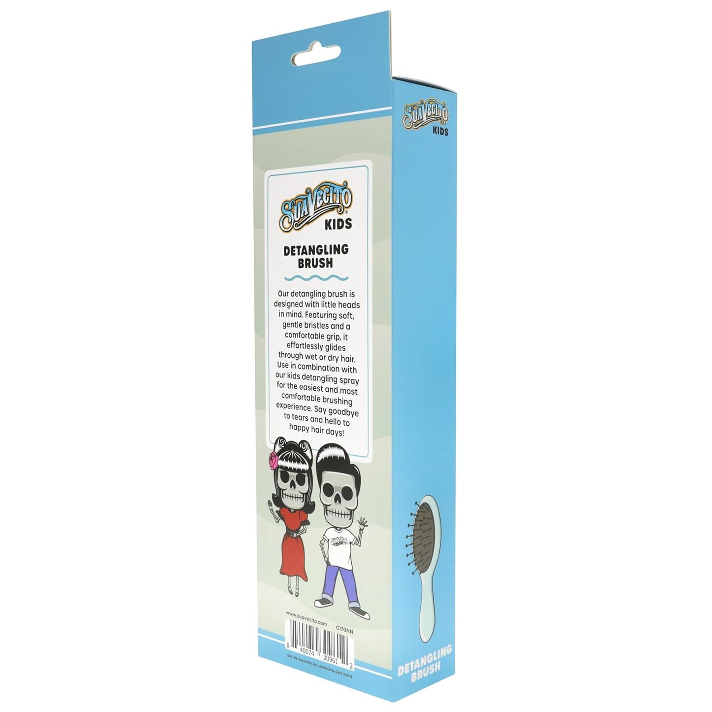 Suavecito Kids Detangling Brush - Gentle, Tear-Free Hair Brush for Boys & Girls | No-Pull Design for Wet & Dry Hair
