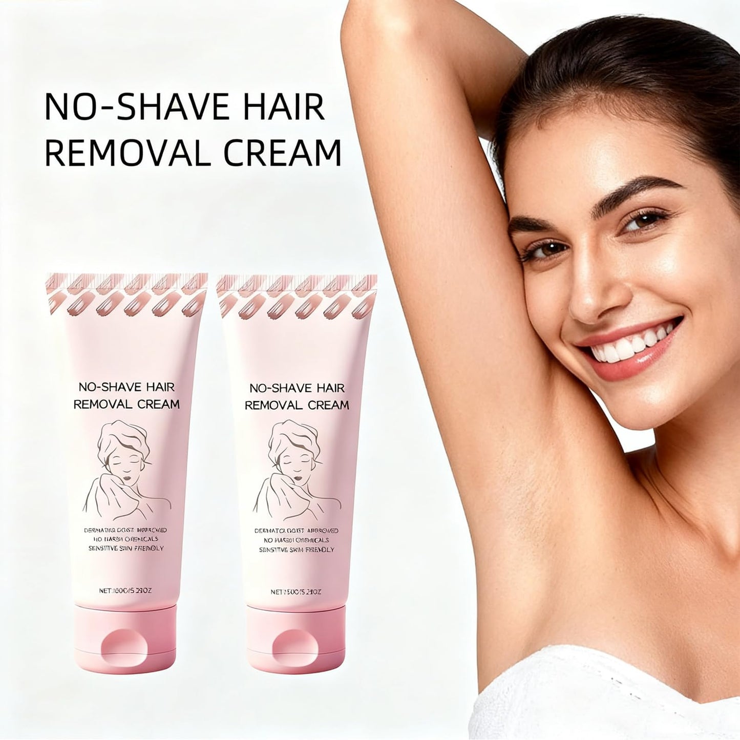2PCS Hair Removal Cream No Shave Hair Removal Cream Fast and Gentle, Suitable for Sensitive Skin, Moisturizes and Nurtures