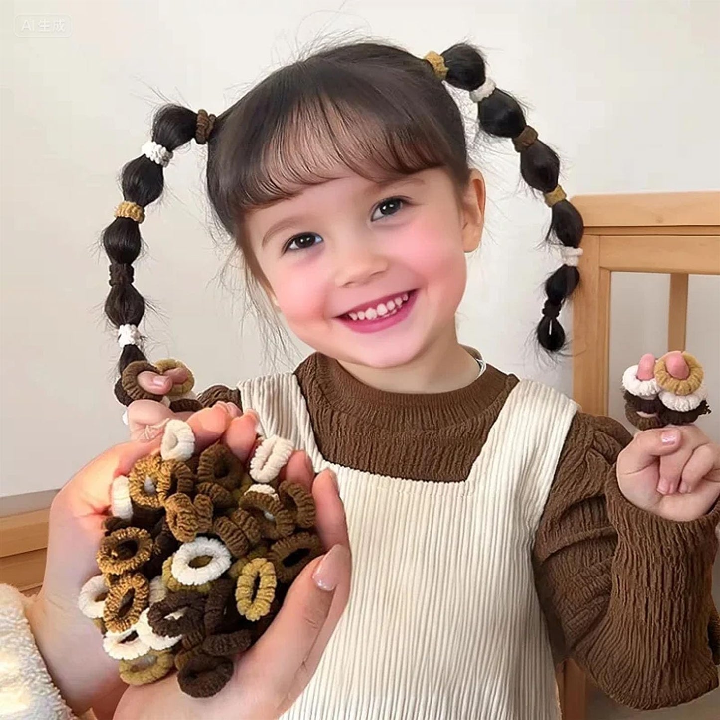 Multicolor Cotton Hair Ties - 500 PCS Soft No-Crease Baby Elastics | Gentle Hold for Kids & Toddlers