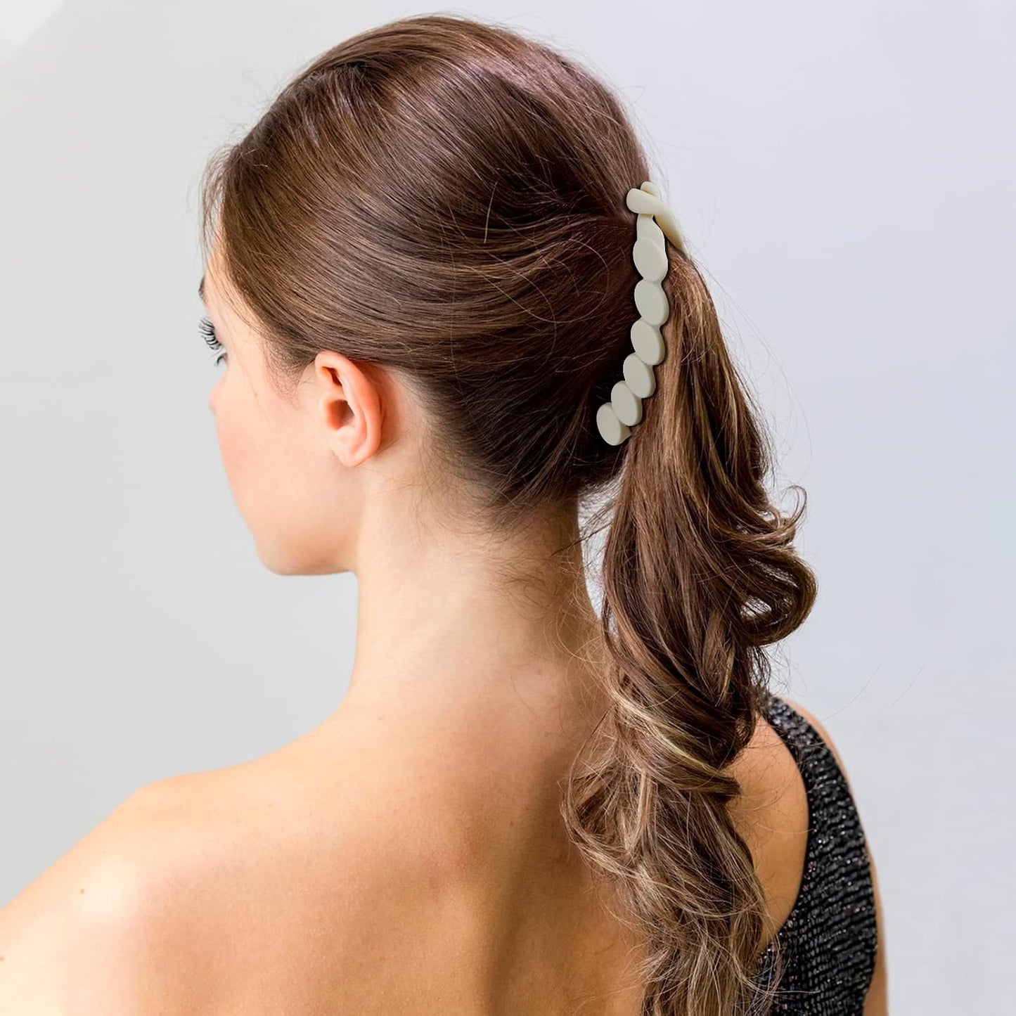 Hair Clips - 6PCS Bow Oval Banana Clips for Medium Thin Hair | 4.1 Inch Matte Strong Hold Half Ponytail Accessories