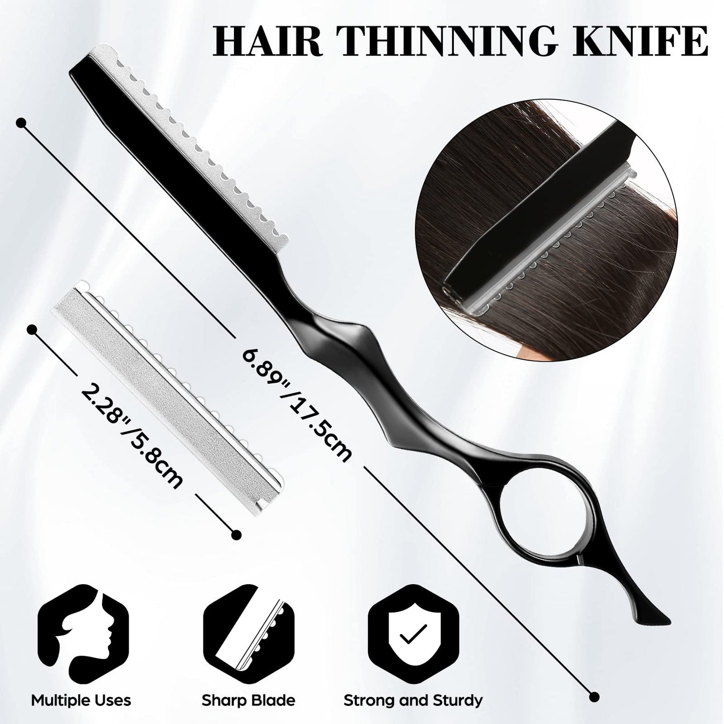 Wenshall Hair Cutting Scissors Professional 6.89 inch Barber Scissors Multifunctional Salon Thinning Scissors Straight Shears Tools for Mother Father Friends' Christmas Gift