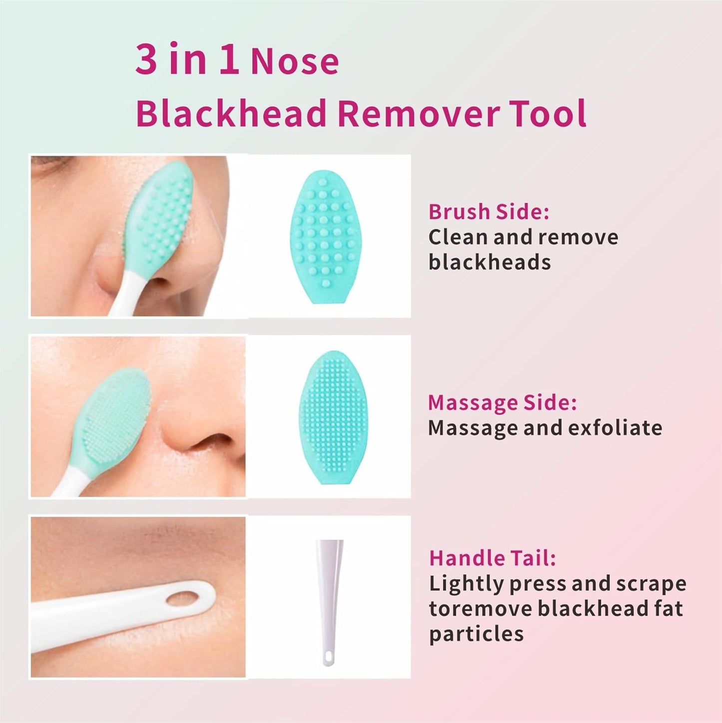 Silicone Blackhead Remover Tool Set - 2 Pcs Pore Cleaning Brush & Face Scrubber for Deep Cleansing | Exfoliator for Men & Women