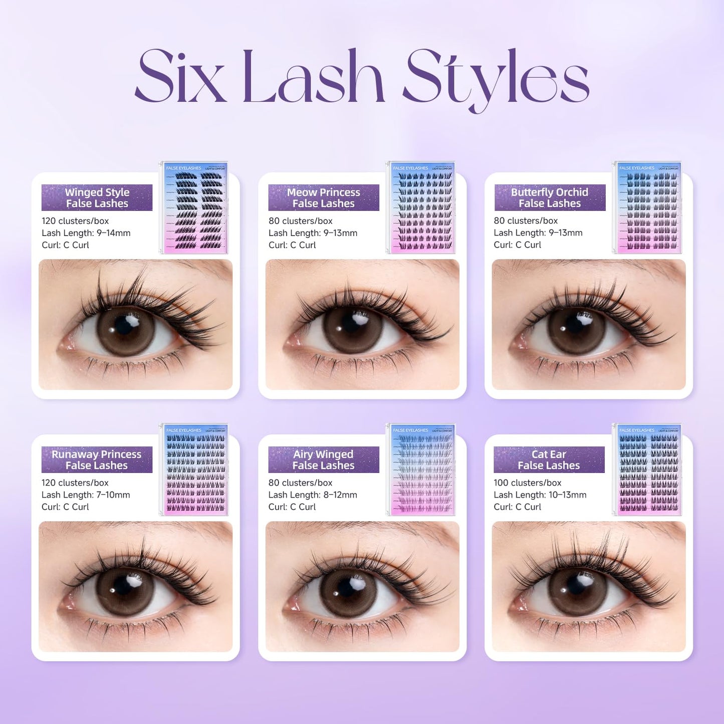 Squsaya Lash Clusters Wispy Eyelash Clusters 80pcs Lashes Individual, Fluffy Lash Clusters, 8-12MM Daily Exquisite Eyelashes, Natural Look C Curl Lash Extensions- DK405