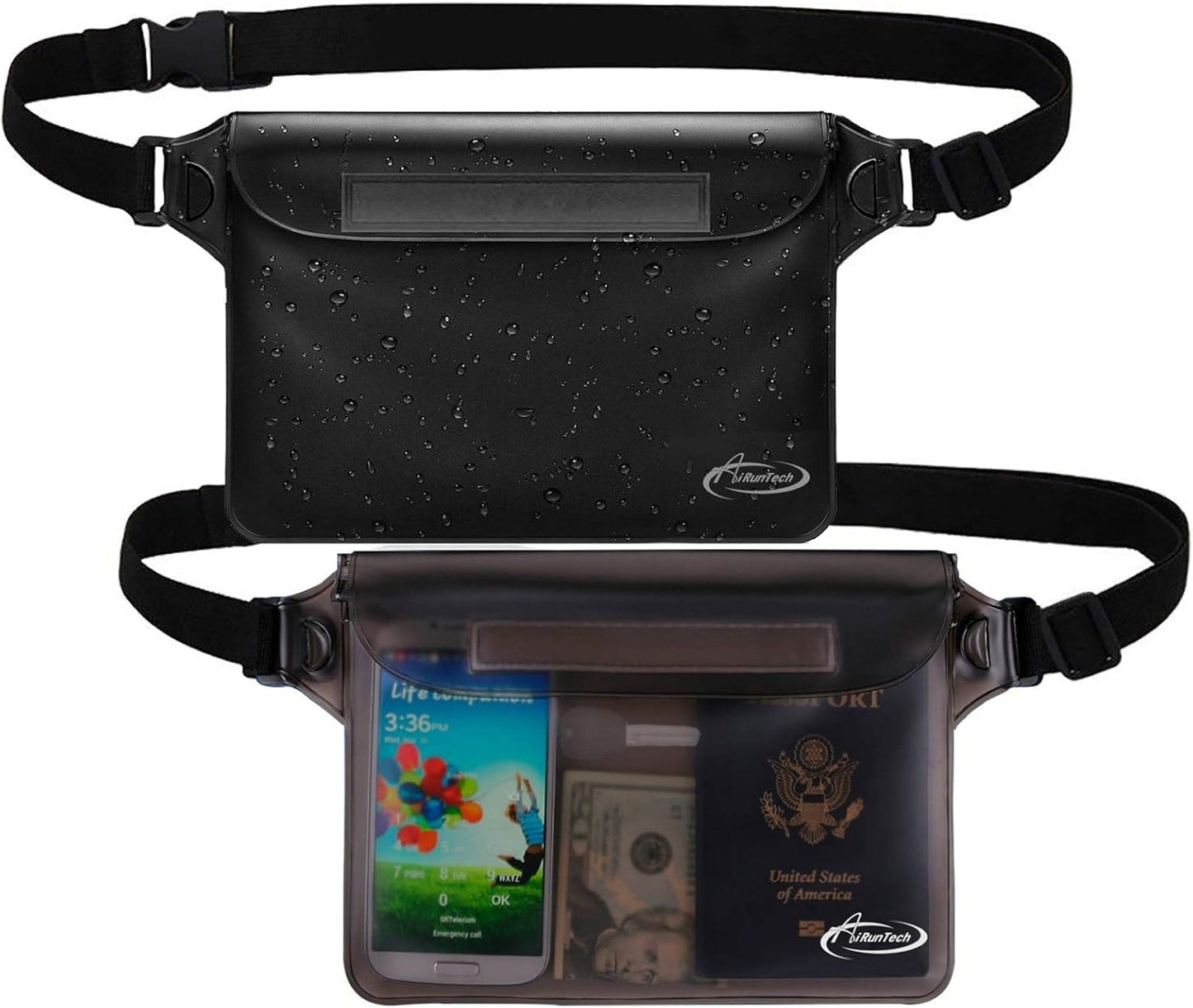 AiRunTech Waterproof Fanny Pack - Dry Bag for Phone, Passport & Wallet | Ideal for Travel, Beach & Kayaking