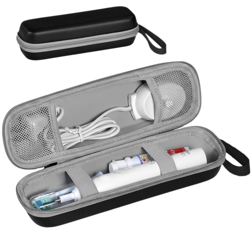 ZyCooom Toothbrush Travel Case for Oral-B Pro & iO & Smart Series, Sonicare ProtectiveClean, AquaSonic, Hard EVA Protective Storage Case with Detachable Hand Strap-Black
