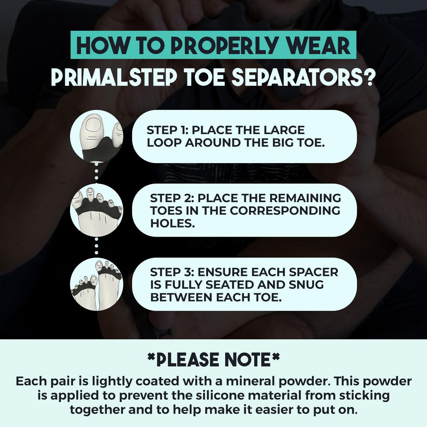 Toe Separators for Men & Women - Bunion Corrector & Foot Pain Relief | XL Size, Pack of 2