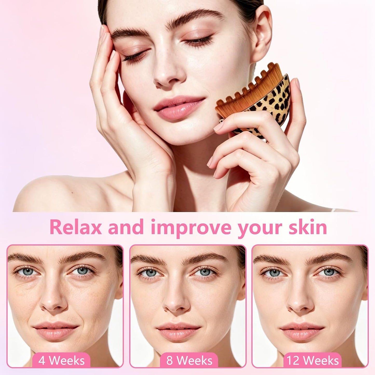 Lymphatic Drainage Gua Sha Face Brush Set - Sculpting & Contouring Tool for Puffiness Reduction | Super Soft Manual Massager with Portable Case