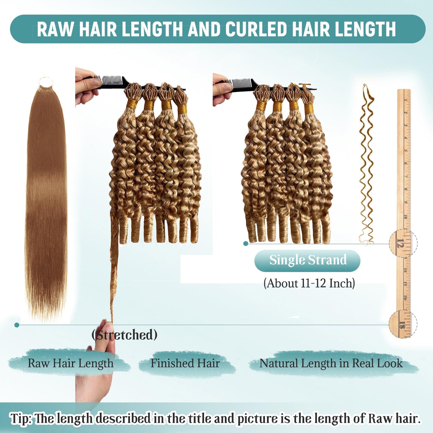Ombre Honey Blonde Feather Crochet Human Hair 14 Inch Crochet Burmese Curly Human Hair Bundles 100g Pre-Separated Crochet Hair for Black Women