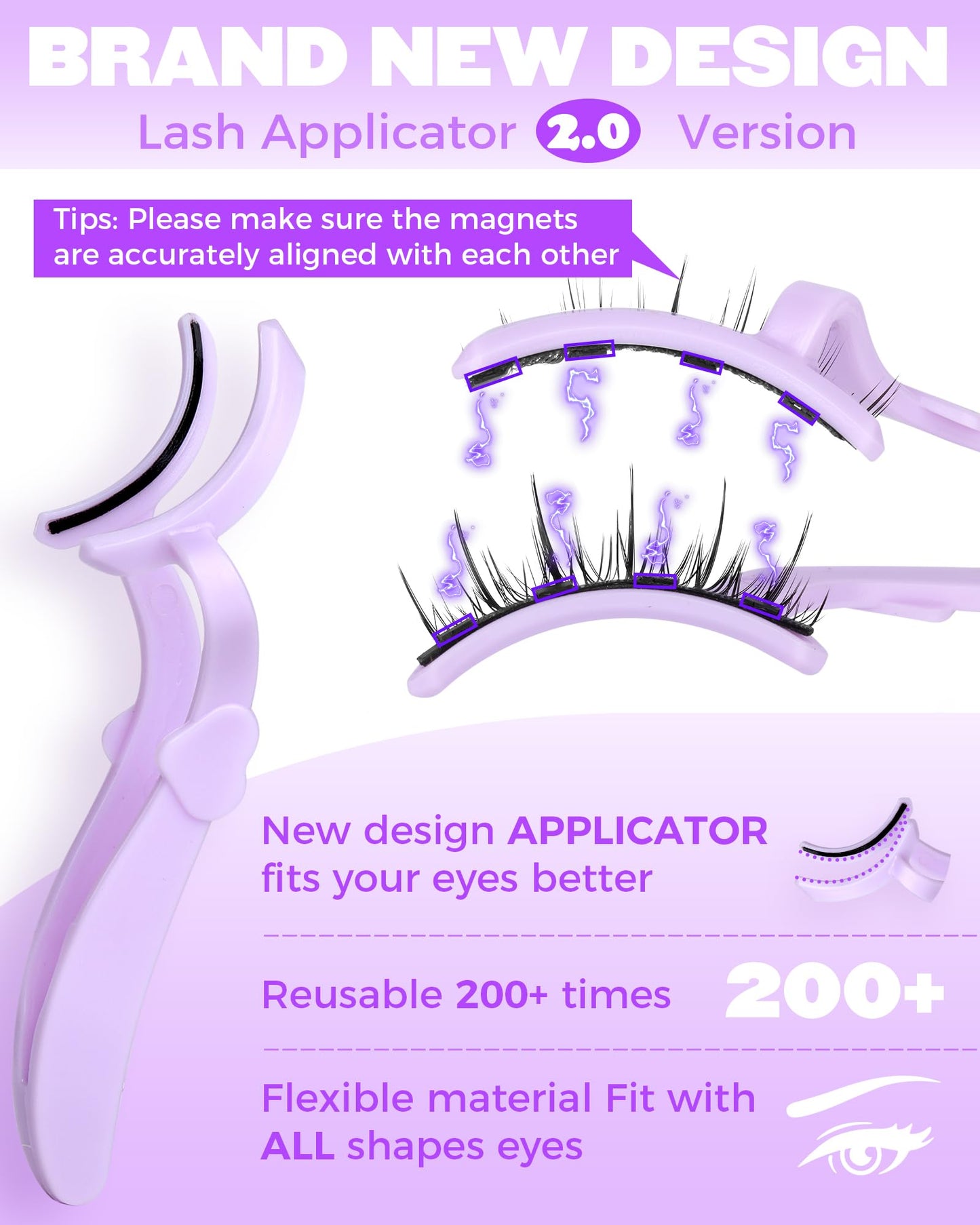 Cat Eye Magnetic Eyelashes Natural Look Wispy Magentic Lashes Reusable Magnetic Eyelashes with Applicator No Glue Needed Press on Magnetic Lashes by JIMIRE Quick to Wear by JIMIRE