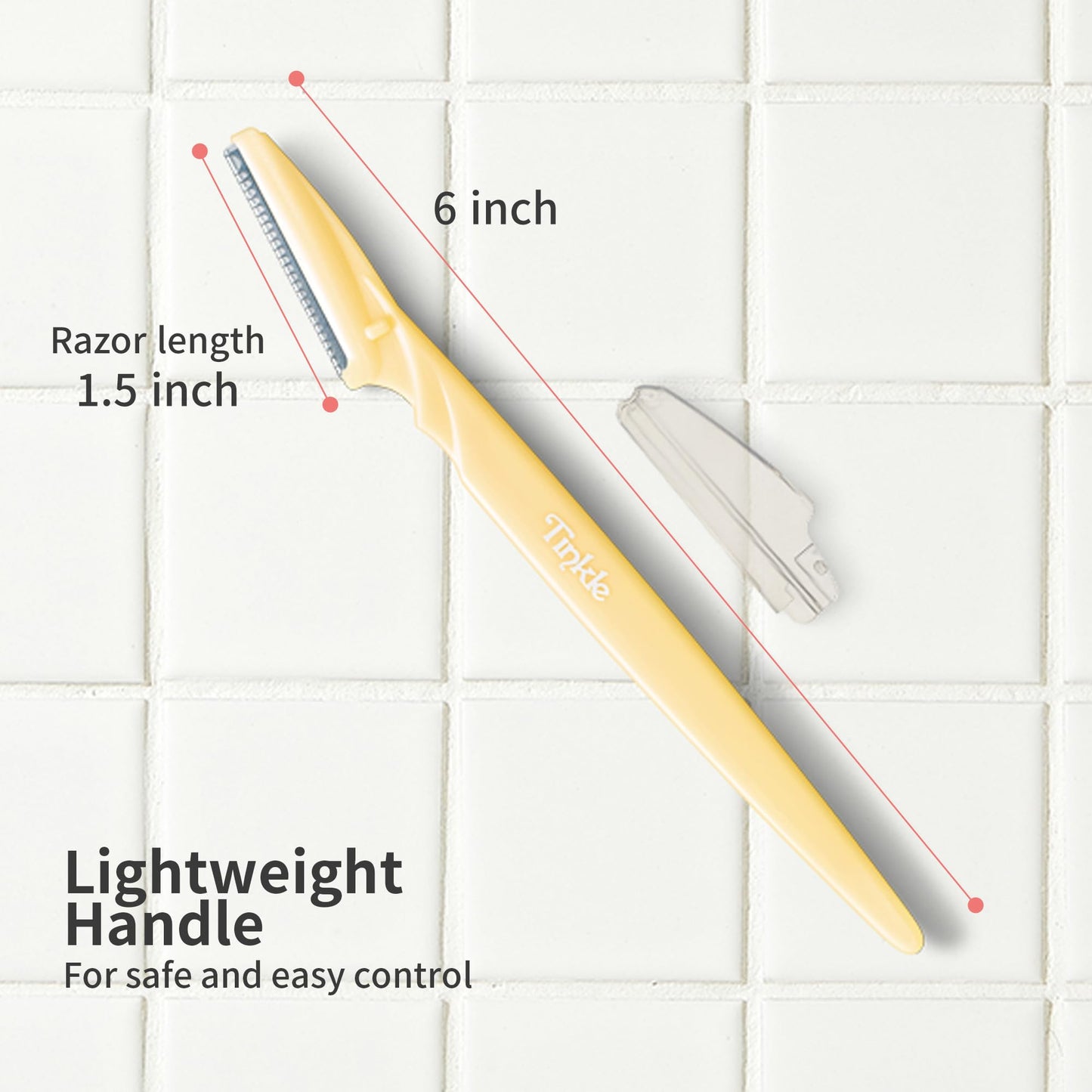 Tinkle Dermaplaning Tool 3ct, Dermaplane Razor for Women, Safe and Easy Peach Fuzz Remover, Eyebrow Trimmer with Protective Cover, Stocking Stuffers