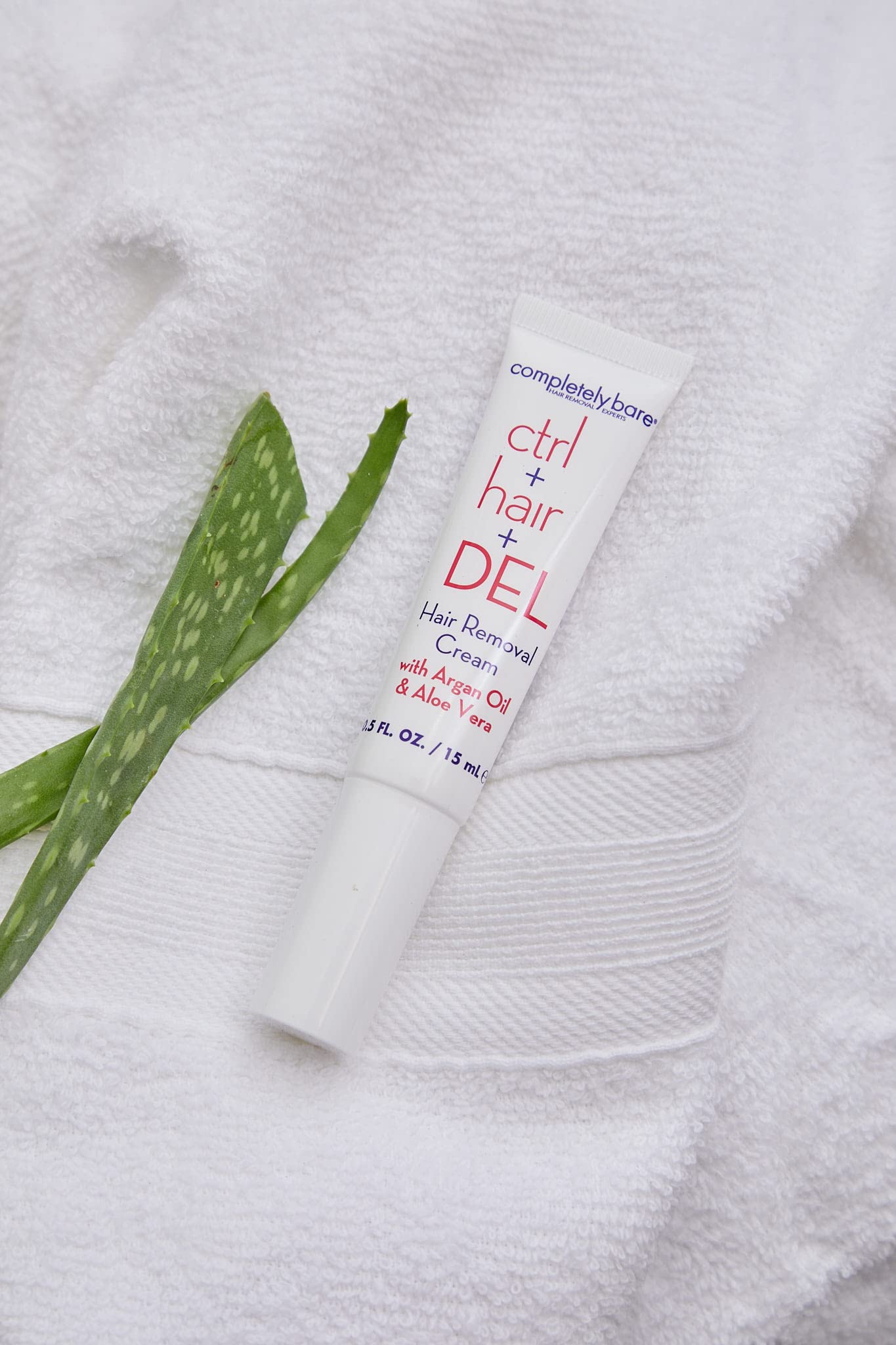 completely bare ctrl+hair+DEL | Targeted Hair Removal Cream | Argan Oil | Aloe Vera | Precise Applicator | .5 FL OZ