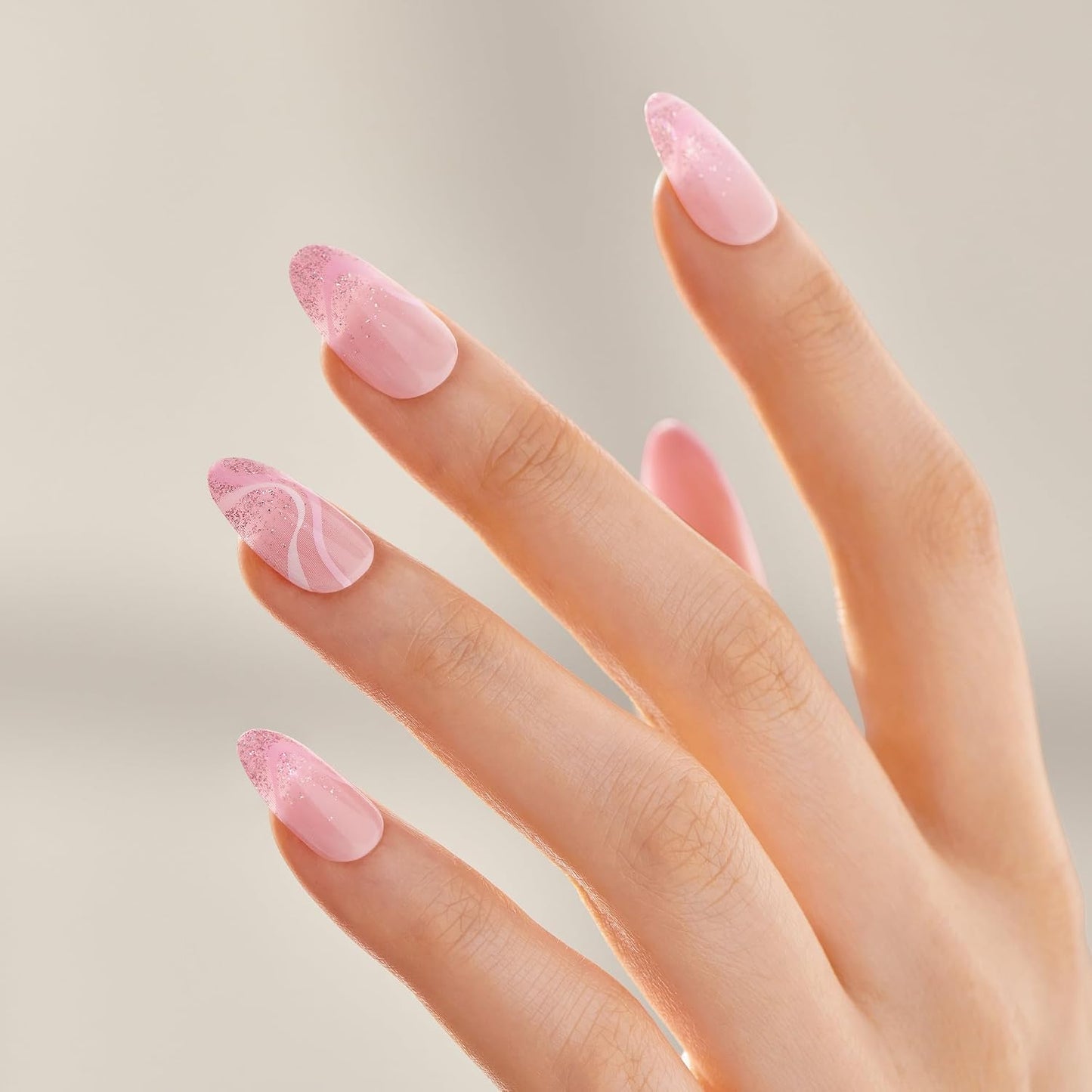 Kiss Impress Press-On Nails - Wild Venus Pink Almond Shape | Medium Size, 30 Nails & Accessories Included