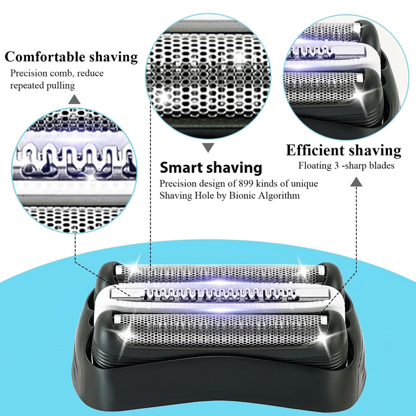 Series 3 32B Replacement Shaver Head, Compatible with S3 Razors 301S, 310S, 320S, 330S, 340S, 360S, 3000S, 3010S, 3020S, 30S, 3040, 350CC, 370CC, 3050CC