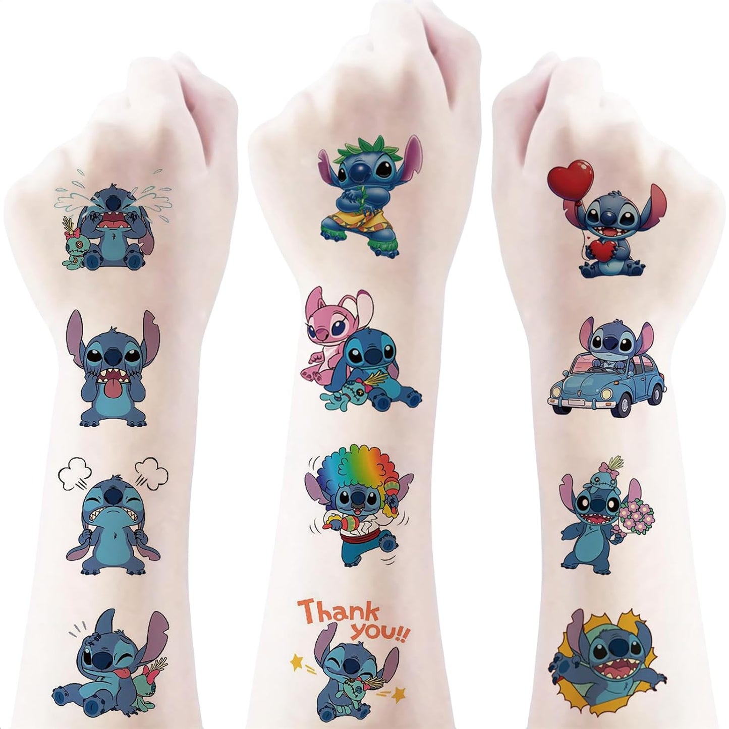 Cartoon Stitch Temporary Tattoos - 40PCS Birthday Party Supplies | Cute Stickers for Teens & Carnival Decor