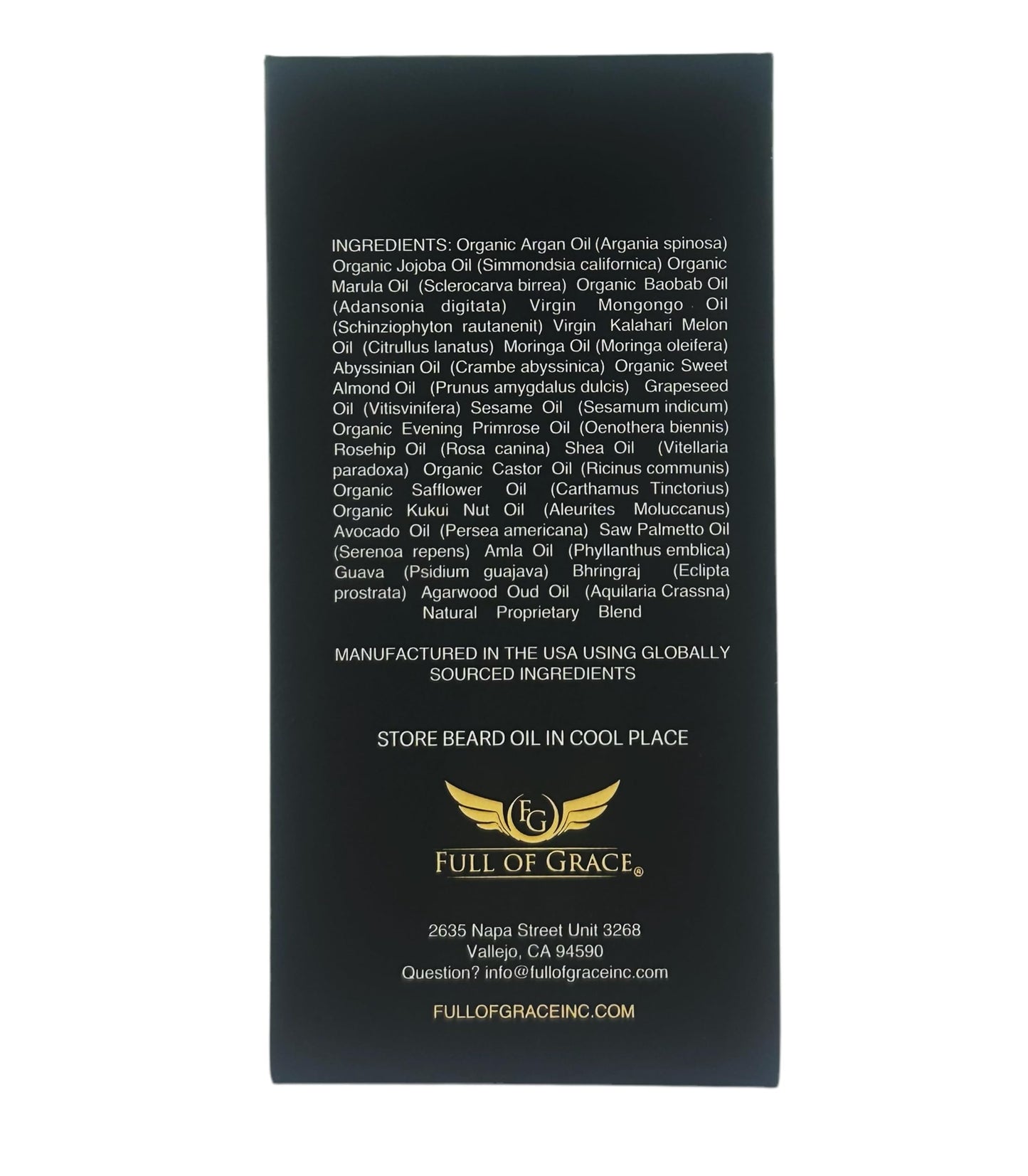 FULL OF GRACE Premium Beard Oil, Organic And Natural, With 22 Ingredients Including Argan, Jojoba, Abyssinian To Condition, Hydrate Beard And Moisturize Facial Skin- Oud, Vanilla Caviar & Amber | 30ml