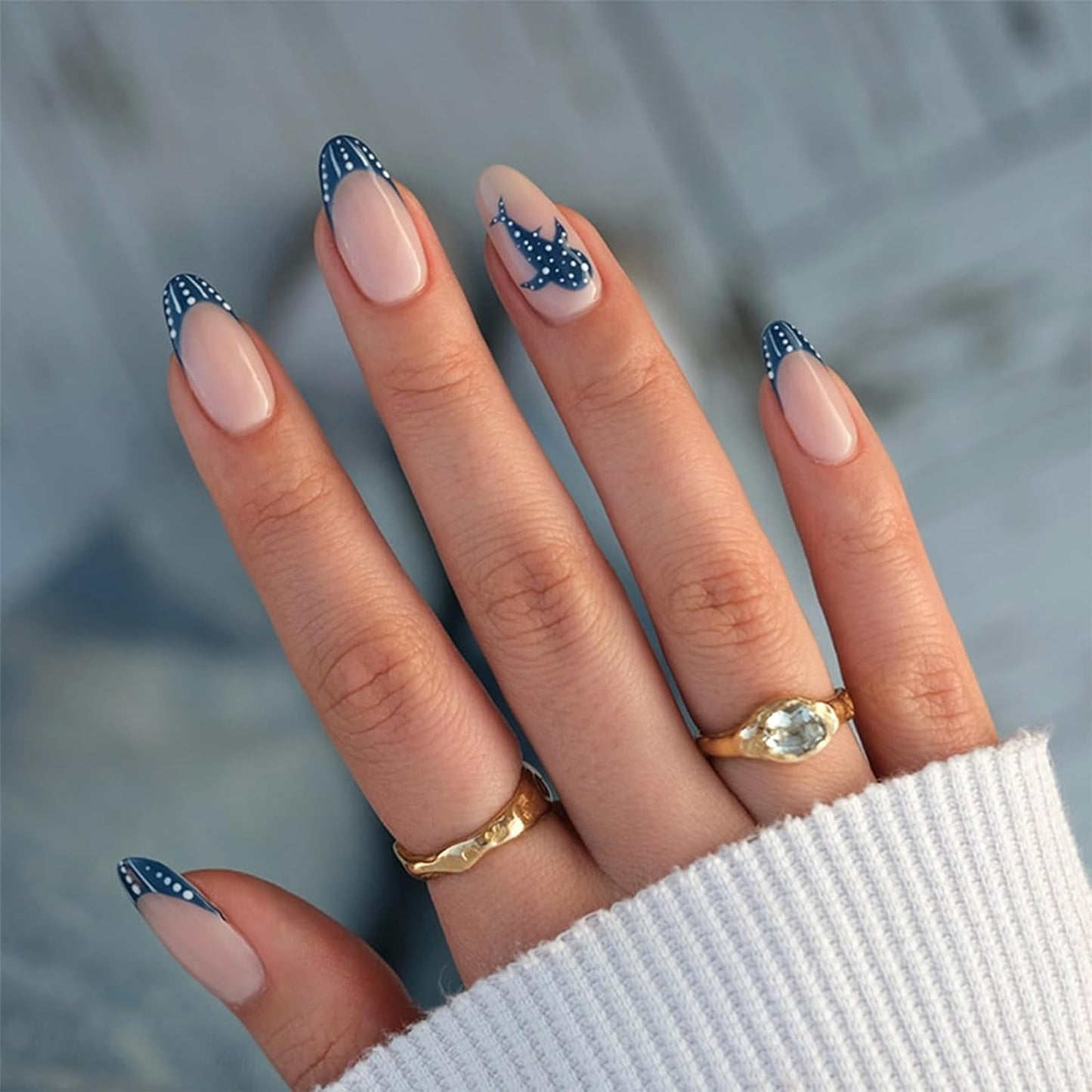 Almond Press-On Nails - Pink Coconut Tree Designs | Glossy Glitter Acrylic, 24 Pcs Reusable for Beach Vacation & Daily Wear