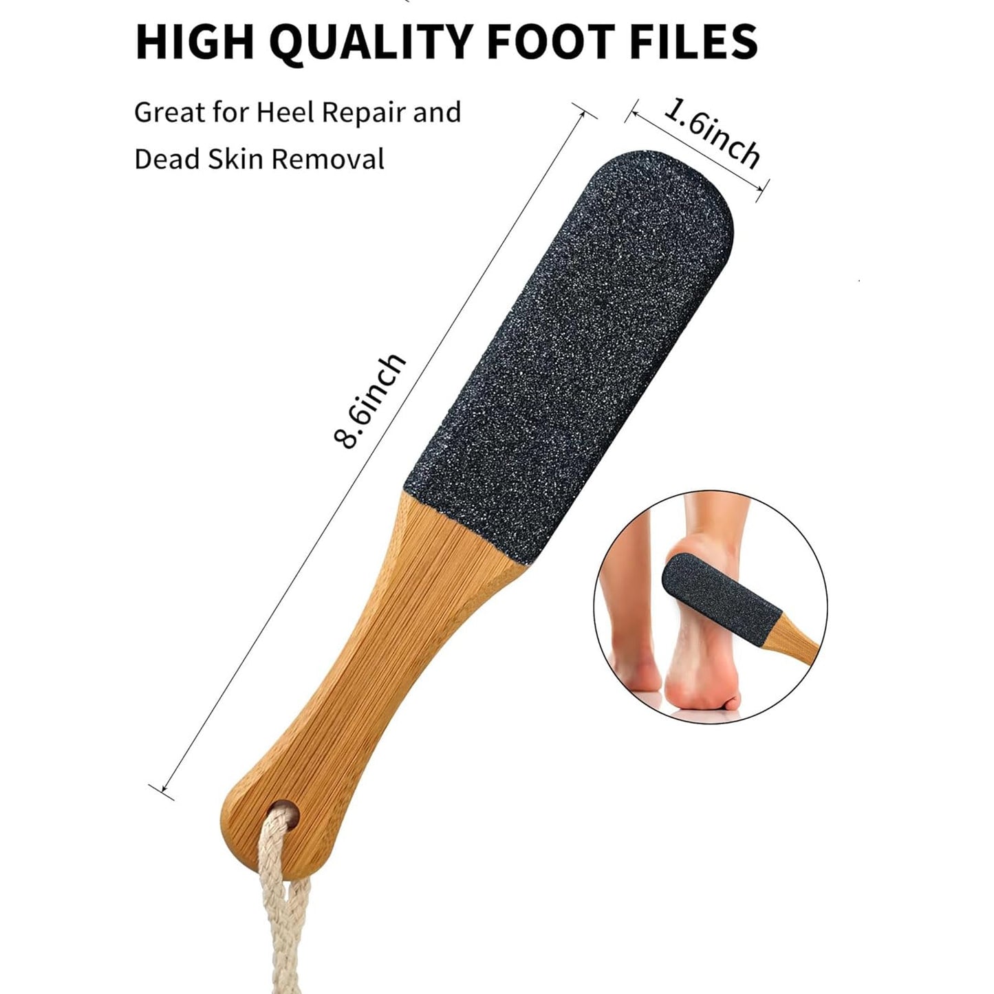 Double Sided Foot File - Pedicure Feet Scrubber with Handle for Callus,Hard Dead Skin, Callus Remover for Home, Foot Filer for Use in Shower